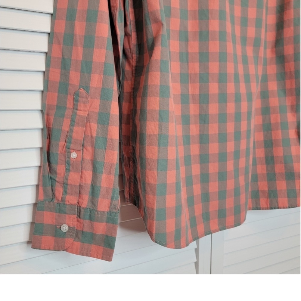 J. CREW Button Down Shirt Long Sleeve Salmon Buffalo Check Slim Fit Men's M - Picture 4 of 5